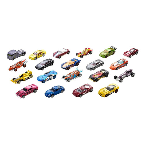 Pack de 20 miniaturas de vehículos, HOT WHEEL.