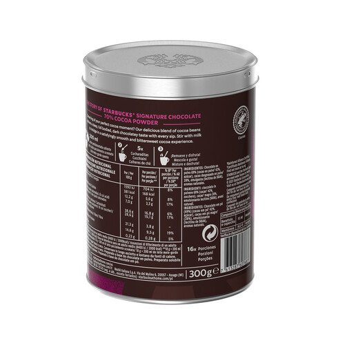 STARBUCKS Cacao soluble, 70 % cacao STARBUCKS 300 g.