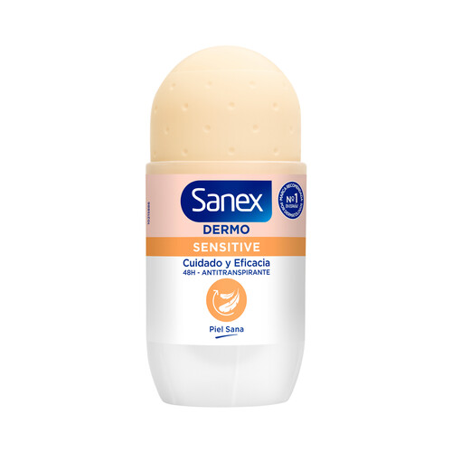 SANEX Desodorante roll on para mujer con protección anti transpirante hasta 48 horas SANEX Dermo sensitive 50 ml.