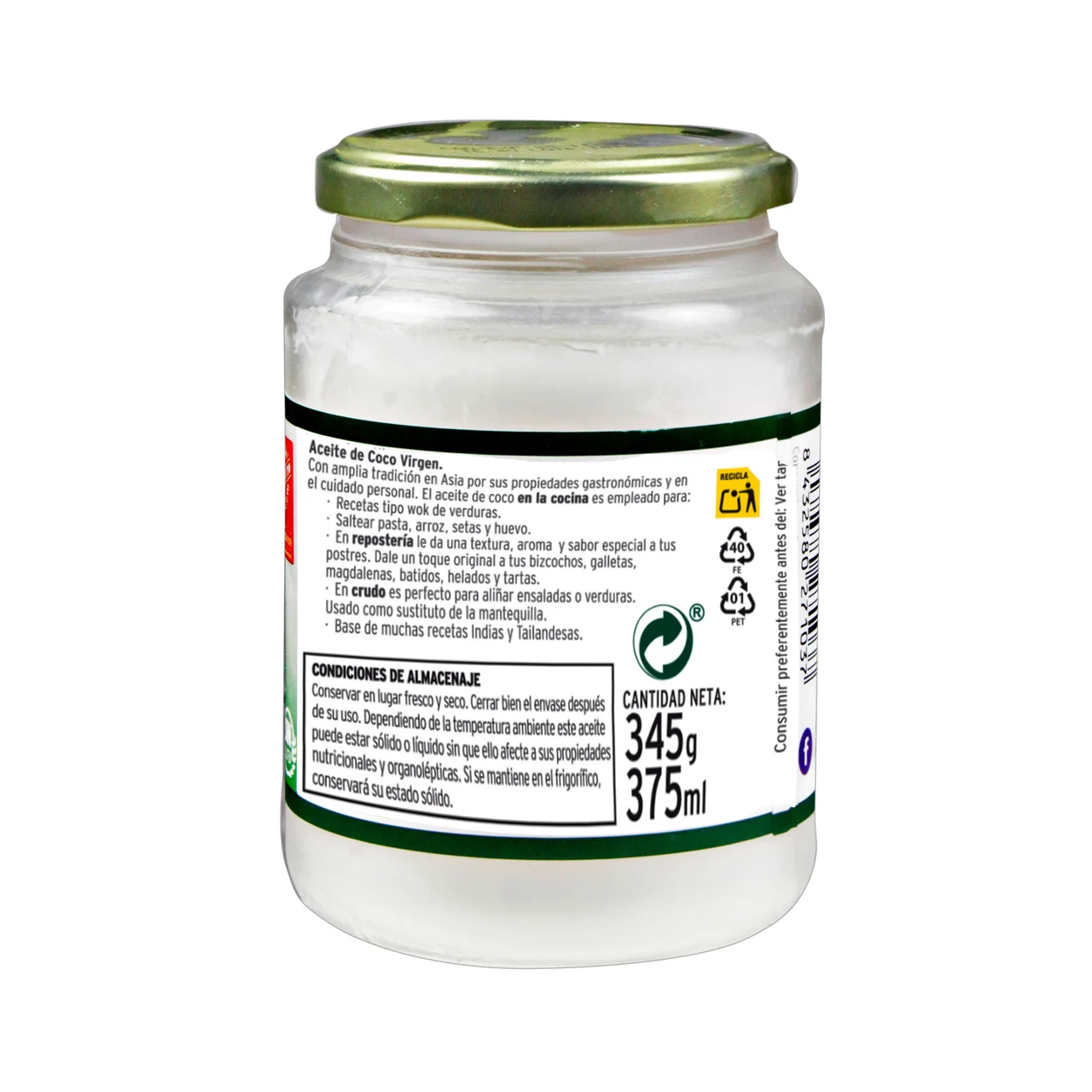 Aceite de coco 375 ml.