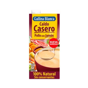 GALLINA BLANCA Caldo básico de pollo y jamón 1L