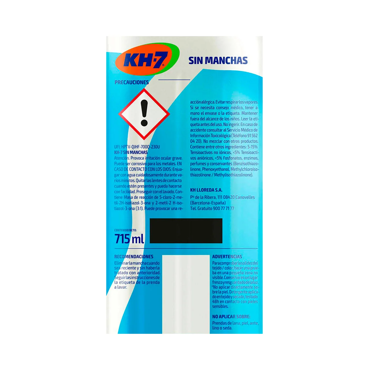 Recambio de quitamanchas sin lejia 715 ml.