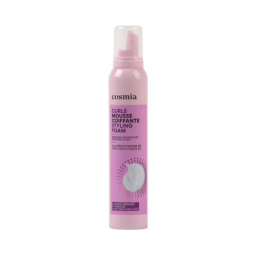 COSMIA Espuma de peinado con provitamina B5, para cabellos rizados y ondulados 200 ml.