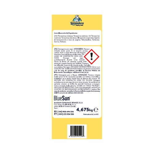 LA ANTIGUA LAVANDERA Detergente en polvo con aroma a flores silvestres 85 DS, 4.675 kg.