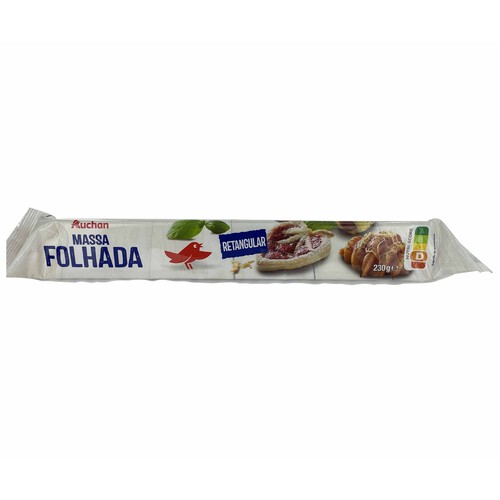 Masa rectagular de hojaldre, lista para extender PRODUCTO ALCAMPO 230 g.