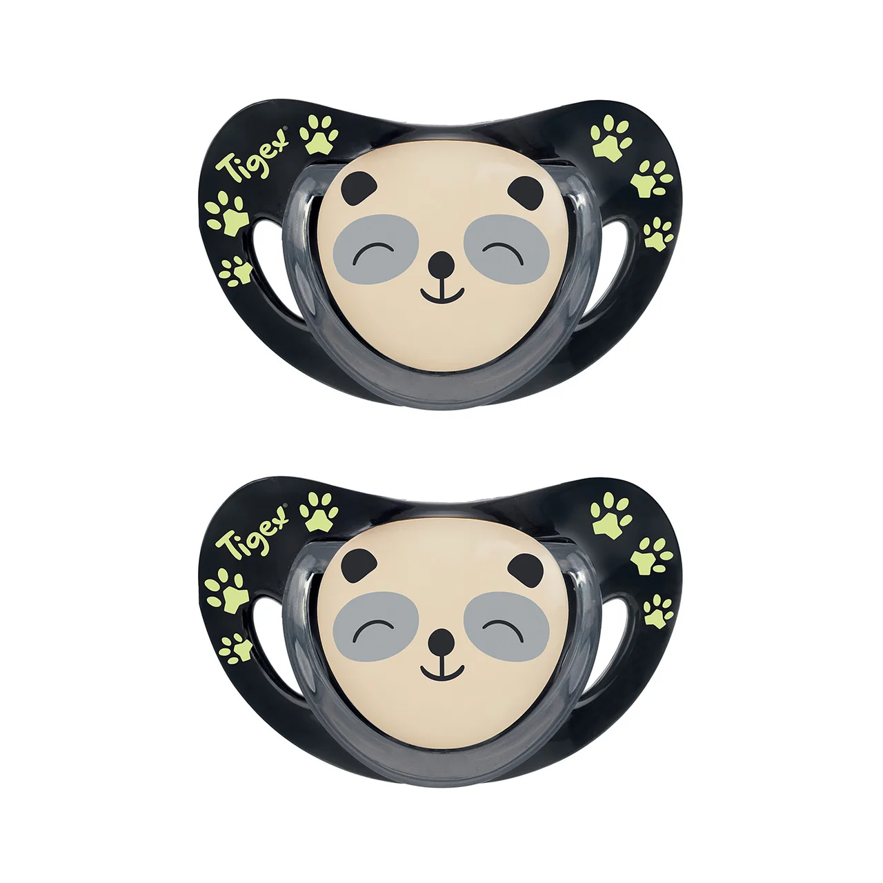 Pack 2 chupetes fisiológicos de silicona para bebes de 6 a 18 meses, modelo panda