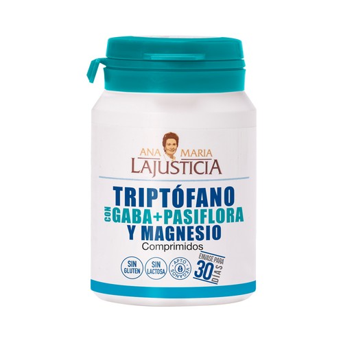  ANA MARIA LAJUSTICIA® Complemento nutricional apto para veganos a base de triptófano con gaba + pasiflora y magnésio 60 uds.