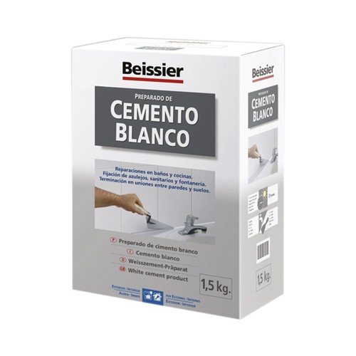 Preparado de cemento blanco, reparación y fijación, BEISSIER, 1,5Kg.