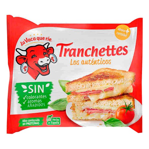 Queso fundido en lonchas Nartural LA VACA QUE RÍE TRANCHETTES  7 uds.131,25 g.