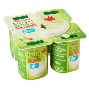 AUCHAN Bífidus desnatado natural edulcorado sin azúcares añadidos 4 x 125 g Producto Alcampo.