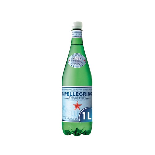 Agua mineral con gas SAN PELLEGRINO botella de 1 l.