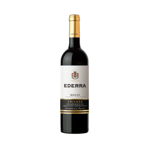 Vino tinto crianza con denominación de origen calificada Rioja EDERRA botella de 75 cl.