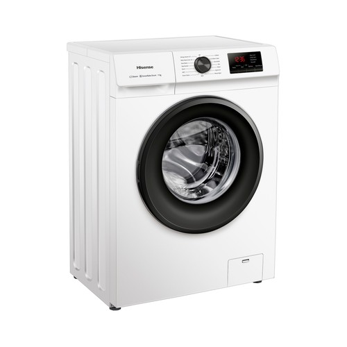 Lavadora HISENSE WFVB7012EM 7KG, clasificación energética: D, 1200RPM, H: 85cm, A: 60cm, F: 40cm.