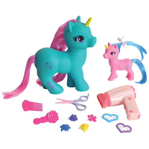 Conjunto de dos unicornios con accesorios, ONE TWO FUN ALCAMPO.