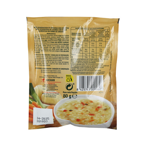 PRODUCTO ALCAMPO Sopa jardinera con conchitas PRODUCTO ALCAMPO 80 g.