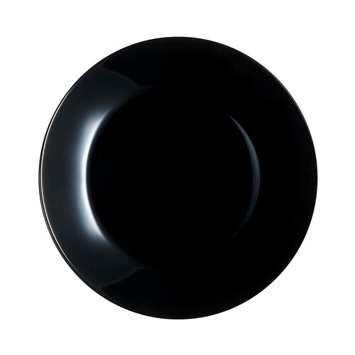 Plato llano redondo de vidrio negro 25cm. Zelie ARCOPAL.