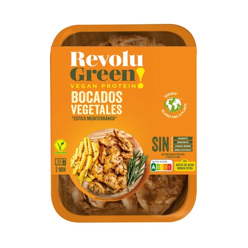 REVOLU GREEN! Bocados vegetales al estilo mediterráneo "sabor a pollo" REVOLU GREEN! 160 g.