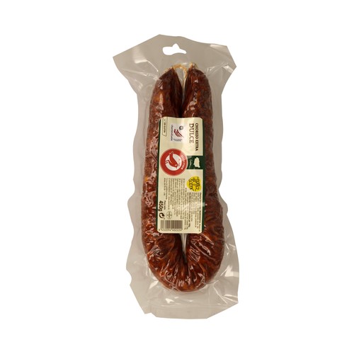 Chorizo dulce de León de categoria extra, elaborado sin gluten PRODUCTO ALCAMPO 450 g.