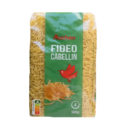 Pasta fideo cabellín PRODUCTO ALCAMPO paquete de 500 g.