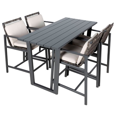 Conjunto jardín 5 piezas de aluminio, modelo Berlín. KACTUS REPUBLIC