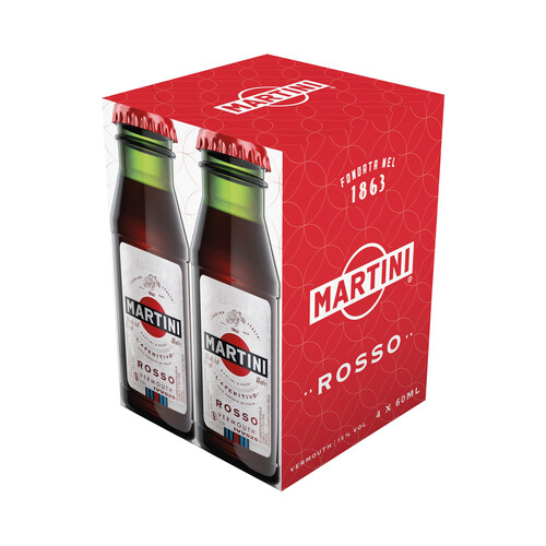 Vermouth rosso MARTINI botella de 4x 60 ml.