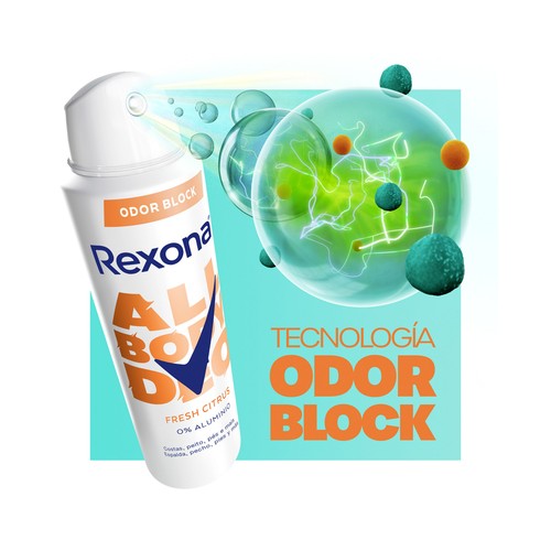 REXONA All body deo fresh citrus Desodorante corporal unisex en spray 150 ml.