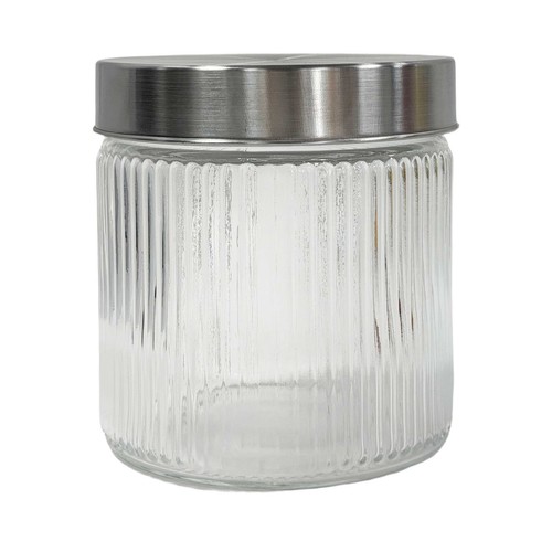 Tarro 800ml cristal, con tapa metálica. P&P