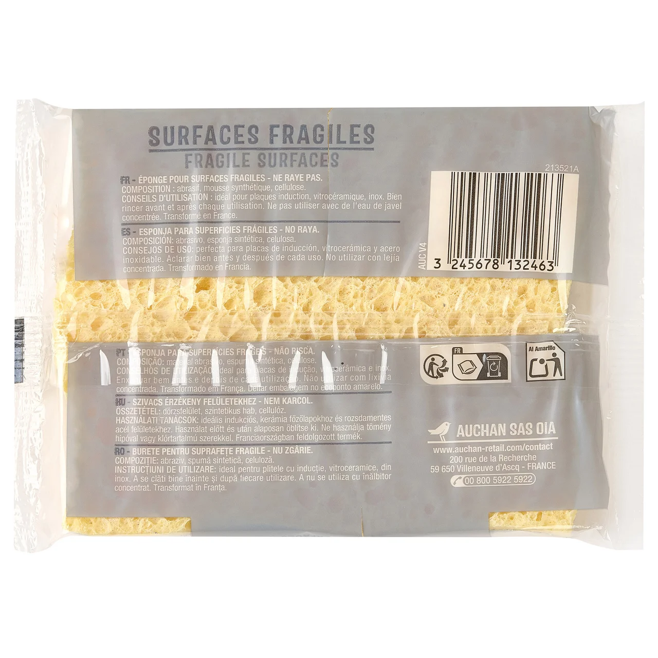 PRODUCTO ALCAMPO Estropajo que no raya especial superficies delicadas 2 uds