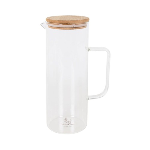 Jarra 1,5L borosilicato, asa y tapa bambú Santa Clara. SANTA CLARA