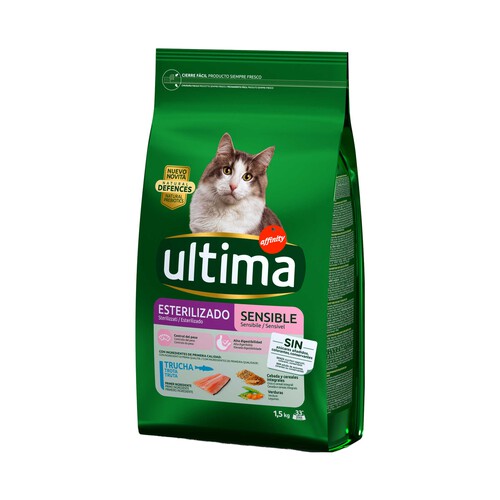 ULTIMA Pienso para gatos esterilizados sensible ULTIMA bolsa 1,5 g.