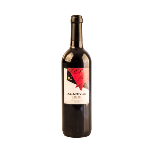 Vino tinto con denominación de origen Navarra ALARNES botella de 75 cl.