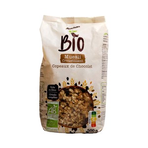 Imagen de ALCAMPO ECOLÓGICO Muesli crujiente de copos de avena, arroz y chocolate ecológicos 500 g.