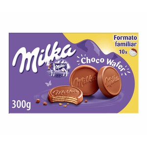 Imagen de MILKA Chocowafer galletas Barquillo con Relleno de Cacao y Cubierto de Chocolate con Leche de los Alpes 300 g.