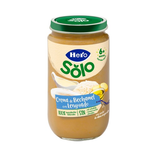 HERO Solo Tarrito crema de bechamel con lenguado, a partir de 6 meses 235 g.