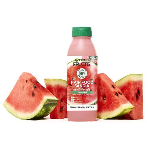 FRUCTIS Hair food de Garnier Champú revitalizante sin siliconas, para cabellos apagados y sin vida 350 ml.