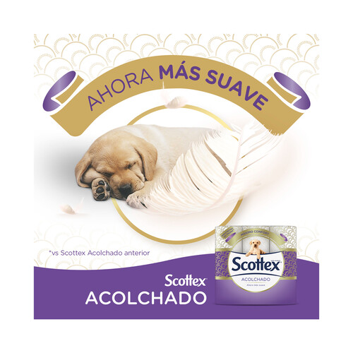 SCOTTEX Papel higiénico triple capa, acolchado 9 rollos