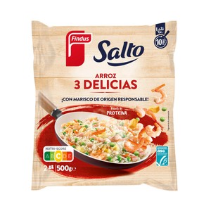 Imagen de SALTO de Findus Arroz tres delicias, con marisco de origen responsable 500 g.