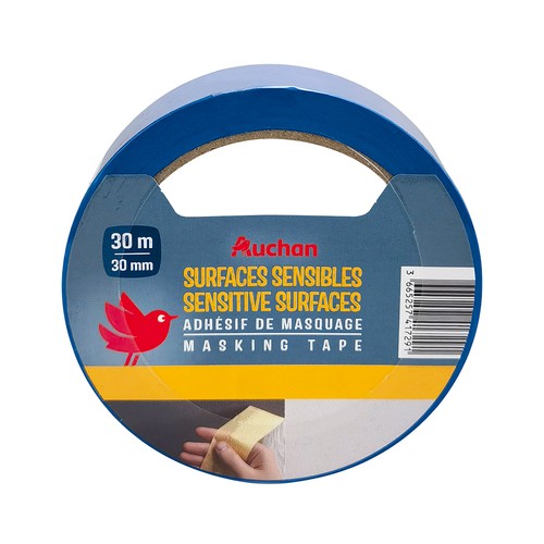 Rollo de cinta de pintor para superficies finas, 30mm x 3m, PRODUCTO ALCAMPO