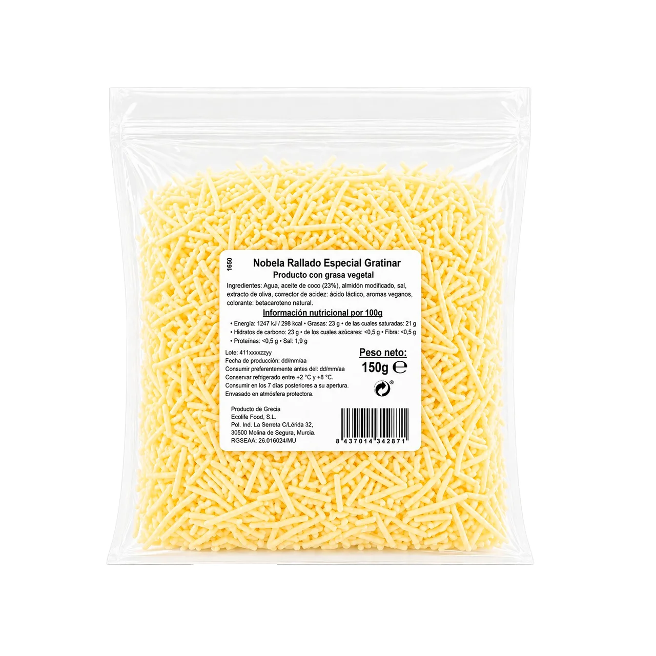 Rallado vegano especial gratinar 150 g.