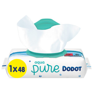 DODOT Toallitas húmedas para bebé, con algodón orgánico DODOT Aqua pure 48 uds.