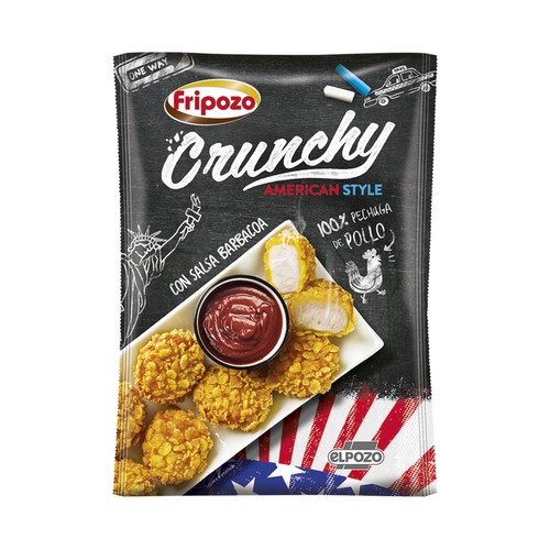 FRIPOZO Palomitas de pollo crujientes con salsa barbacoa  Crunchy de El Pozo 300 g.