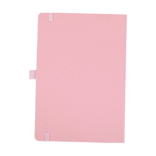 Cuaderno A5 de hojas rayadas, 96 hojas, 80 gr, color rosa, ALCAMPO.
