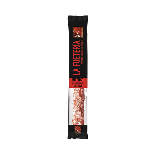 Fuet de sabor intenso con carne de cerdo ibérico NAVIDUL La fuetería 150 g.