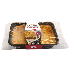 Imagen de AUCHAN Lasaña Boloñesa, elaborada sin conservantes ni colorantes, lista para calentar y comer 700 g. Producto Alcampo