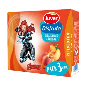 JUVER Disfruta Néctar de melocotón, sin azúcares añadidos pack 3 uds x 20 cl.