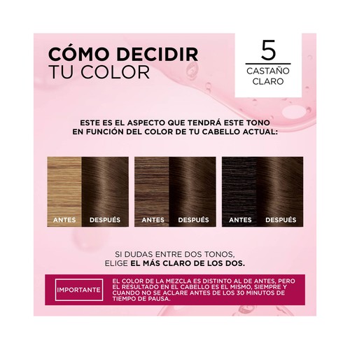 L´ORÉAL PARIS Excellence creme tono 5 castaño claro Tinte de pelo permanente de larga duración.