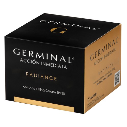 GERMINAL Radiance acción inmediata Crema facial antiedad  de día efecto lifting con FPS 30 50 ml.