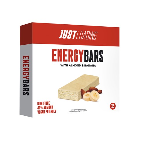 JUST LOADING Barritas energéticas con almendra y plátano JUST LOADING 3 uds. x 25 g.
