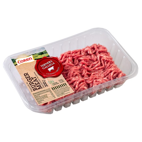 Bandeja con preparado de burger meat de ternera gallega COREN 300 g.
