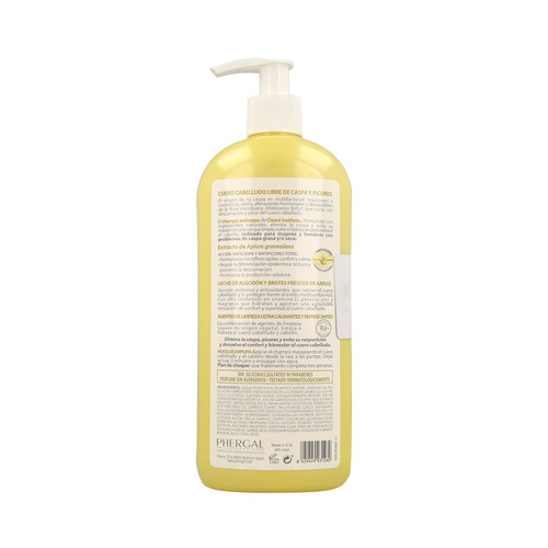 CLEARÉ INSTITUTE Champú anticaspa con extracto de apio, algodón y arroz CLEARÉ INSTITUTE 400 ml.